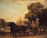 George Stubbs A Gentleman Driving a Lady in a Phaeton oil painting reproduction